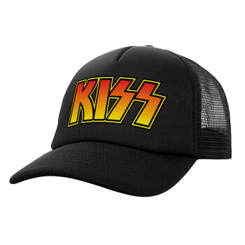 KISS, Καπέλο Ενηλίκων Soft Trucker με Δίχτυ Μαύρο (POLYESTER, ΕΝΗΛΙΚΩΝ, UNISEX, ONE SIZE)