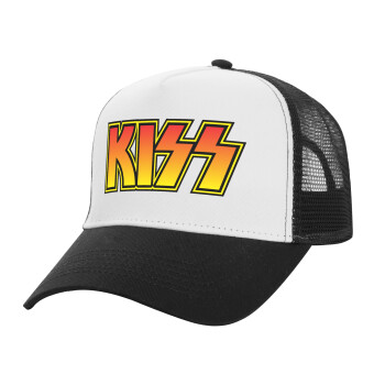KISS, Καπέλο Ενηλίκων Structured Trucker, με Δίχτυ, ΛΕΥΚΟ/ΜΑΥΡΟ (100% ΒΑΜΒΑΚΕΡΟ, ΕΝΗΛΙΚΩΝ, UNISEX, ONE SIZE)