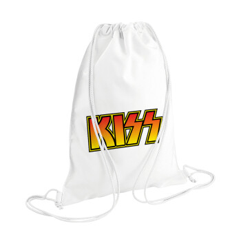 KISS, Τσάντα πλάτης πουγκί GYMBAG λευκή (28x40cm)