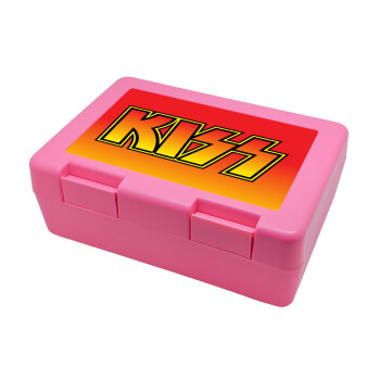 KISS, Παιδικό δοχείο κολατσιού ΡΟΖ 185x128x65mm (BPA free πλαστικό)
