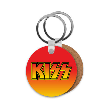 KISS, Μπρελόκ Ξύλινο στρογγυλό MDF Φ5cm