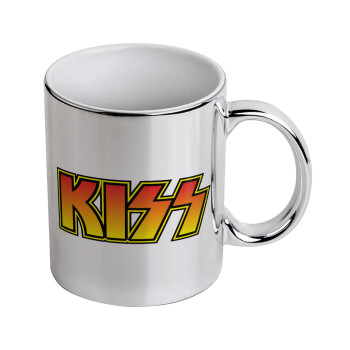 KISS, Mug ceramic, silver mirror, 330ml
