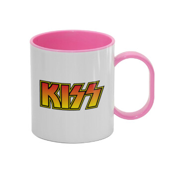 KISS, Κούπα (πλαστική) (BPA-FREE) Polymer Ροζ για παιδιά, 330ml