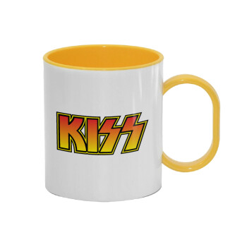 KISS, Κούπα (πλαστική) (BPA-FREE) Polymer Κίτρινη για παιδιά, 330ml