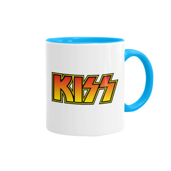 KISS, Mug colored light blue, ceramic, 330ml