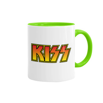 KISS, Mug colored light green, ceramic, 330ml