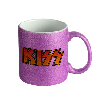 KISS, Κούπα Μωβ Glitter που γυαλίζει, κεραμική, 330ml