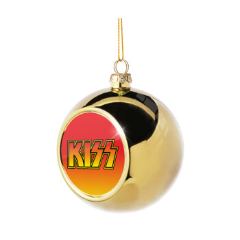 KISS, Golden Christmas tree ball ornament 8cm