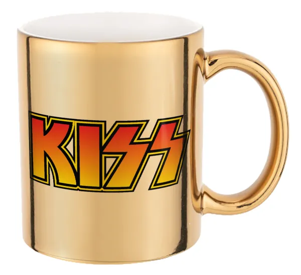 KISS — Mug ceramic, gold mirror, 330ml