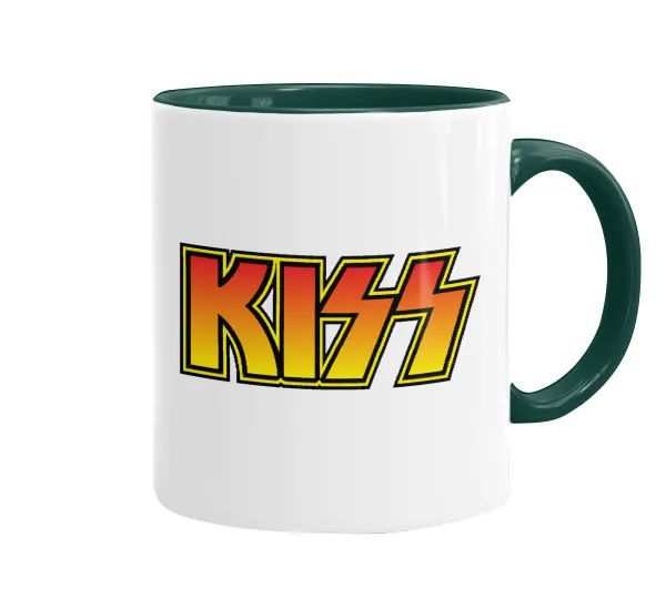 KISS — Κούπα χρωματιστή πράσινη, κεραμική, 330ml