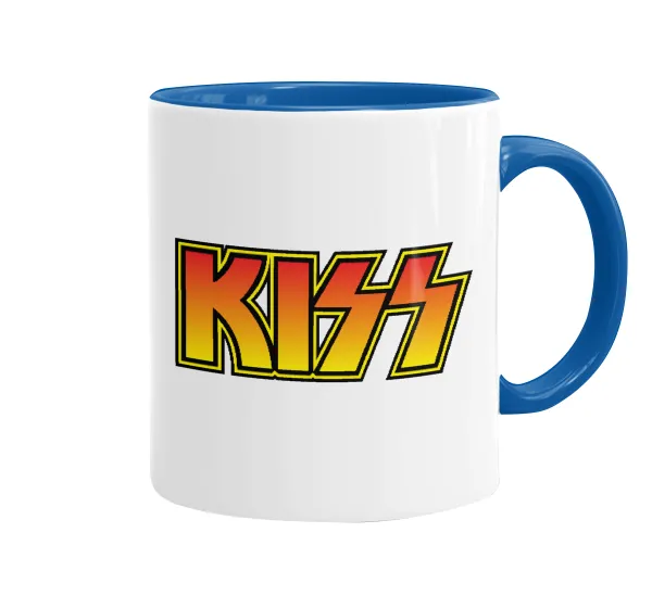 KISS — Κούπα χρωματιστή μπλε, κεραμική, 330ml