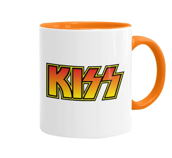 KISS — Κούπα χρωματιστή πορτοκαλί, κεραμική, 330ml