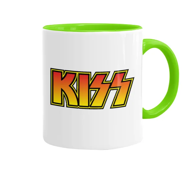 KISS — Κούπα χρωματιστή βεραμάν, κεραμική, 330ml