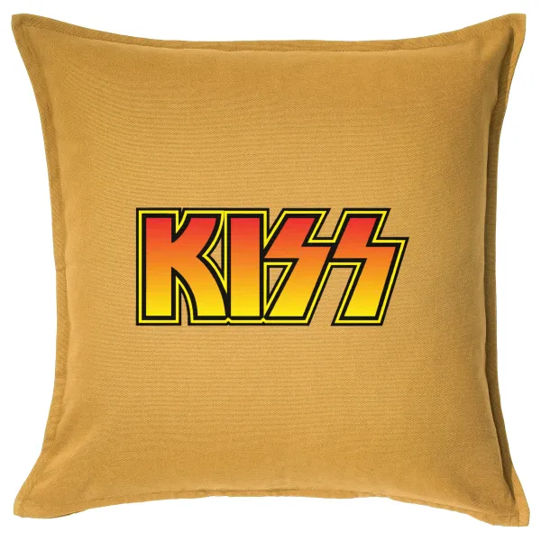 KISS — Μαξιλάρι καναπέ Κίτρινο 100% βαμβάκι, περιέχεται το γέμισμα (50x50cm)