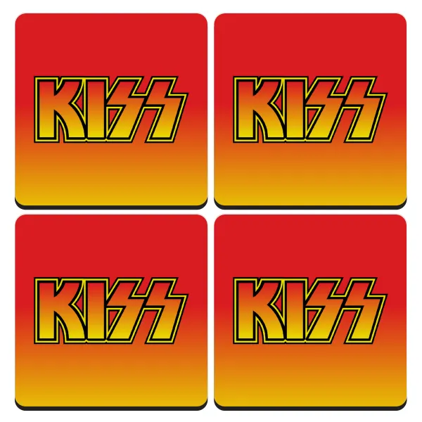 KISS — Σουβέρ ξύλινα τετράγωνα (9cm)