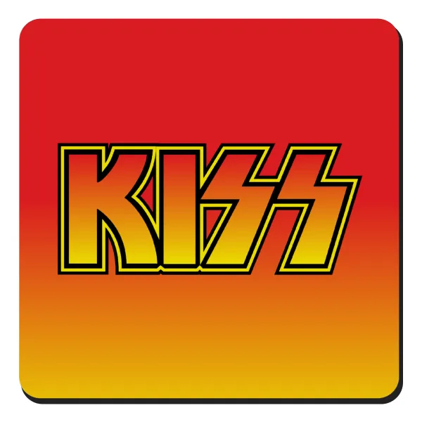 KISS — Τετράγωνο μαγνητάκι ξύλινο 9x9cm