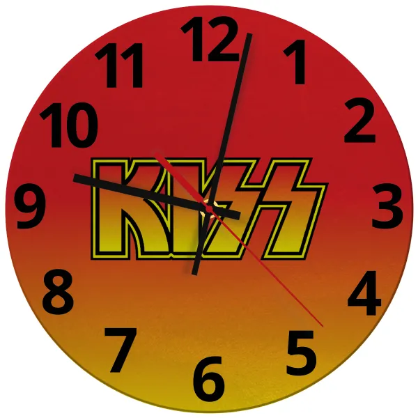 KISS — Ρολόι τοίχου γυάλινο (30cm)