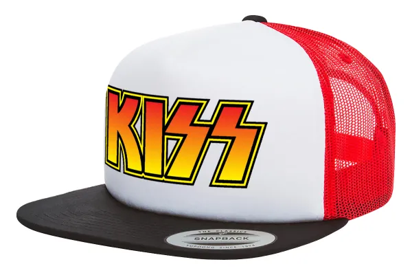 KISS — Καπέλο Ενηλίκων Foam Flat Snapback με Δίχτυ Μαύρο-Λευκό-Κόκκινο (POLYESTER, ΕΝΗΛΙΚΩΝ, UNISEX, ONE SIZE)