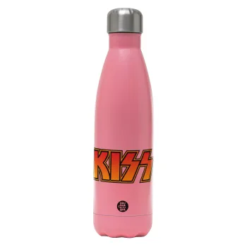 KISS, Metal mug thermos Pink Mat (Stainless steel), double wall, 500ml