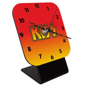 KISS, Επιτραπέζιο ρολόι ξύλινο με δείκτες (10cm)