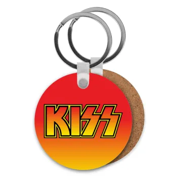KISS, Μπρελόκ Ξύλινο στρογγυλό MDF Φ5cm