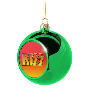 KISS, Green Christmas tree ornament ball 8cm