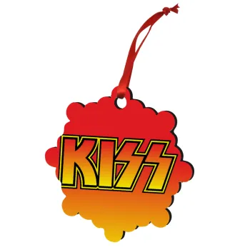 KISS, Στολίδι Χριστουγεννιάτικο στολίδι snowflake ξύλινο 7.5cm