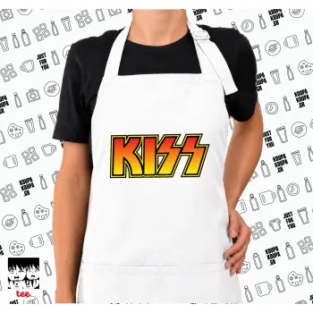 KISS, Ποδιά μακριά Σεφ ολόσωμη με τσέπες white (ΕΝΗΛΙΚΩΝ)