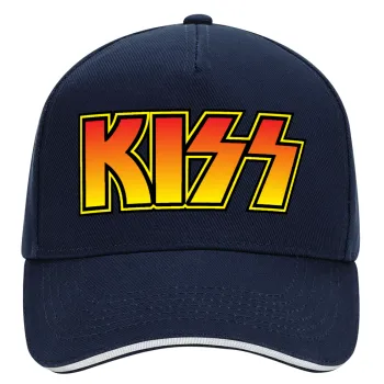 KISS, DRILL Adult Ultimate Hat BLUE/WHITE, (100% COTTON, ADULT, UNISEX, ONE SIZE)