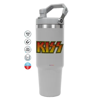 KISS, GREY color, 890ml (30oz) stainless Steel Tumbler with Handle