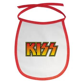 KISS, Σαλιάρα μωρού αλέκιαστη με κορδόνι Κόκκινη