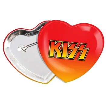 KISS, Κονκάρδα παραμάνα καρδιά (57x52mm)