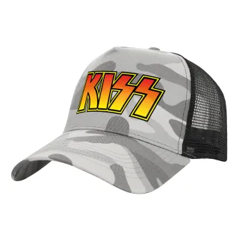 KISS, Καπέλο Ενηλίκων Structured Trucker, με Δίχτυ, (παραλλαγή) Army Camo (100% ΒΑΜΒΑΚΕΡΟ, ΕΝΗΛΙΚΩΝ, UNISEX, ONE SIZE)