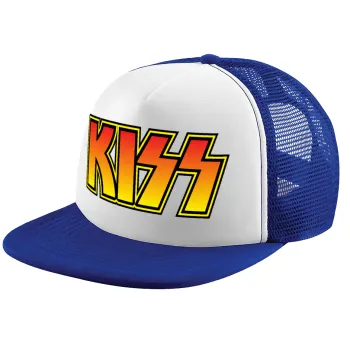 KISS, Καπέλο Ενηλίκων Soft Trucker με Δίχτυ Blue/White (POLYESTER, ΕΝΗΛΙΚΩΝ, UNISEX, ONE SIZE)