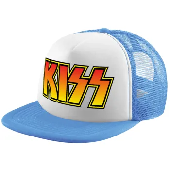 KISS, Child's Soft Trucker Hat with Blue/White Mesh (POLYESTER, CHILD, ONE SIZE)