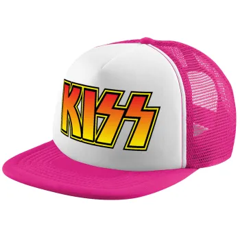 KISS, Καπέλο Ενηλίκων Soft Trucker με Δίχτυ Pink/White (POLYESTER, ΕΝΗΛΙΚΩΝ, UNISEX, ONE SIZE)