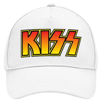 KISS, Καπέλο Ενηλίκων Baseball, Drill, Λευκό (100% ΒΑΜΒΑΚΕΡΟ, ΕΝΗΛΙΚΩΝ, UNISEX, ONE SIZE)