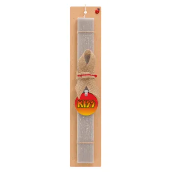 KISS, Easter Set, wooden keychain & scented Easter candle flat (30cm) (GRAY)