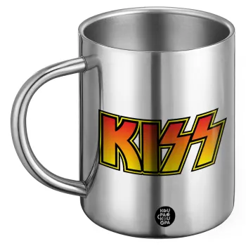 KISS, Ανοξείδωτη Μεταλλική Κούπα 450ml - Διπλού Τοιχώματος