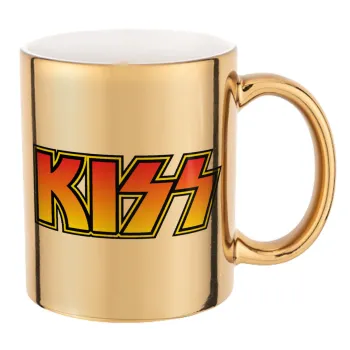 KISS, Κούπα κεραμική, χρυσή καθρέπτης, 330ml