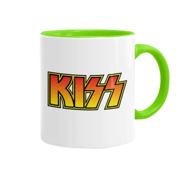 KISS, Mug colored light green, ceramic, 330ml