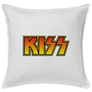 KISS, Μαξιλάρι καναπέ ΛΕΥΚΟ 100% βαμβάκι, περιέχεται το γέμισμα (50x50cm)