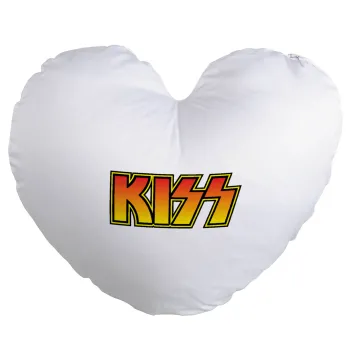 KISS, Μαξιλάρι καναπέ καρδιά 40x40cm περιέχεται το  γέμισμα