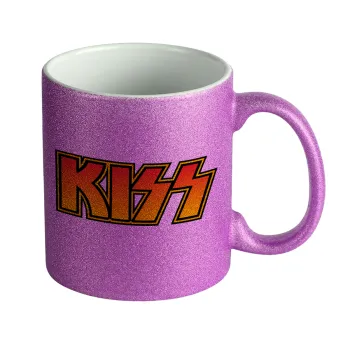 KISS, Κούπα Μωβ Glitter που γυαλίζει, κεραμική, 330ml