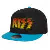 Καπέλο παιδικό Flat Snapback, Μαύρο/Μπλε (100% ΒΑΜΒΑΚΕΡΟ, ΠΑΙΔΙΚΟ, UNISEX, ONE SIZE)