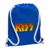 Backpack pouch GYMBAG Blue, with pocket (40x48cm) & thick cords