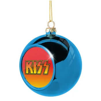 KISS, Blue Christmas tree ball ornament 8cm