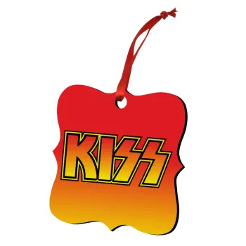 KISS, Christmas ornament polygon wooden 7.5cm