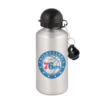 Philadelphia 76ers, Metallic water jug, Silver, aluminum 500ml