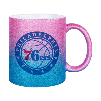 Philadelphia 76ers, Κούπα Χρυσή/Μπλε Glitter, κεραμική, 330ml